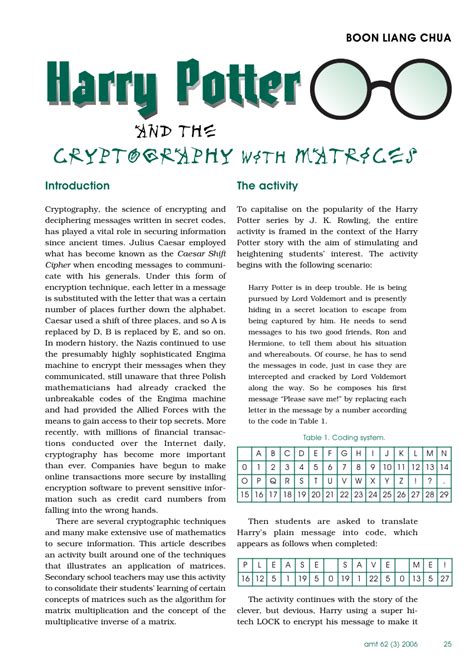 Harry potter publishing rights are copyright jk rowling. (PDF) Harry Potter and the Cryptography with Matrices