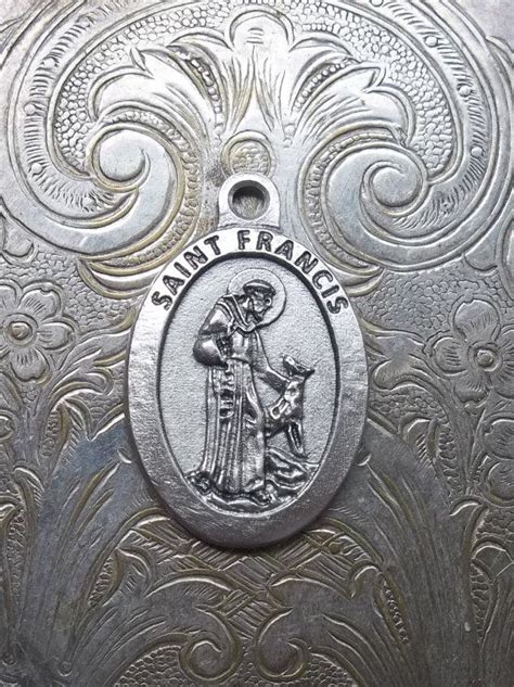 Some of us are believed to be closer to the divine than others. Vintage Holy Italian Medal, St. Francis Of Assisi ...