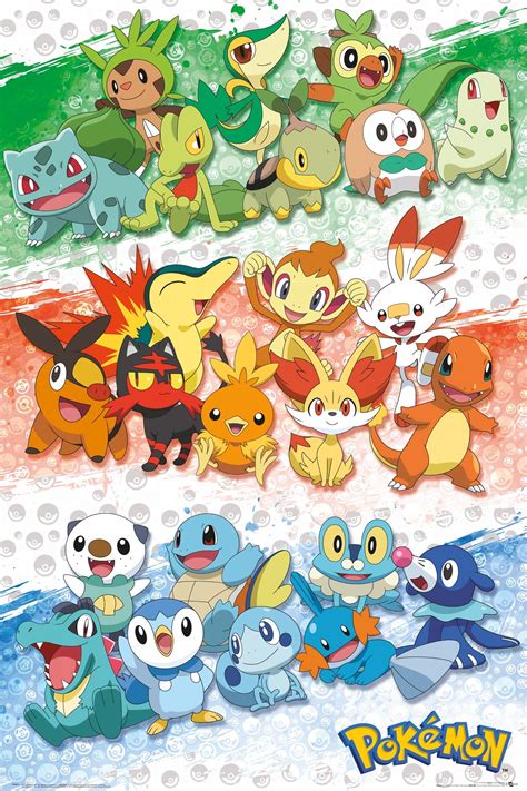Pokemon Tv Show Gaming Poster First Partners Size 24 X 36