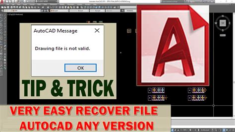 Drawing File Is Not Valid Autocad File Corrupted Fix Youtube