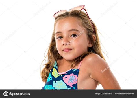 Kleines Süßes Mädchen Badebekleidung Stockfotografie Lizenzfreie