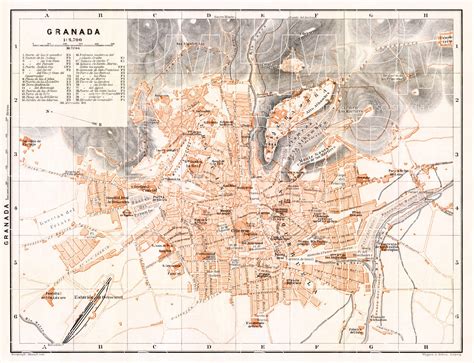 Old Map Of Granada In 1899 Buy Vintage Map Replica Poster Print Or