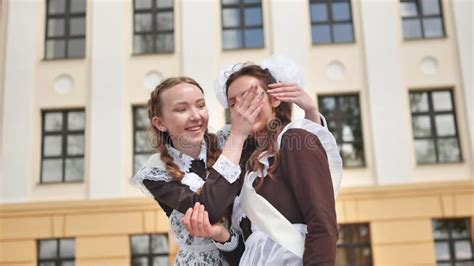 Happy Russian Female Graduates Pose On Their Graduation Day Stock Video Video Of Person