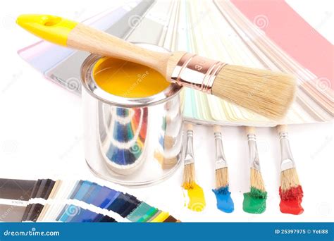 Paint Brushes And Cans Stock Image Image Of House Drop 25397975