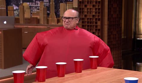 Watch Danny Devito Jimmy Fallon Play Inflatable Flip Cup Rolling Stone