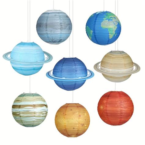 Planet Paper Lanterns Outer Space Party Decorations Solar Temu United