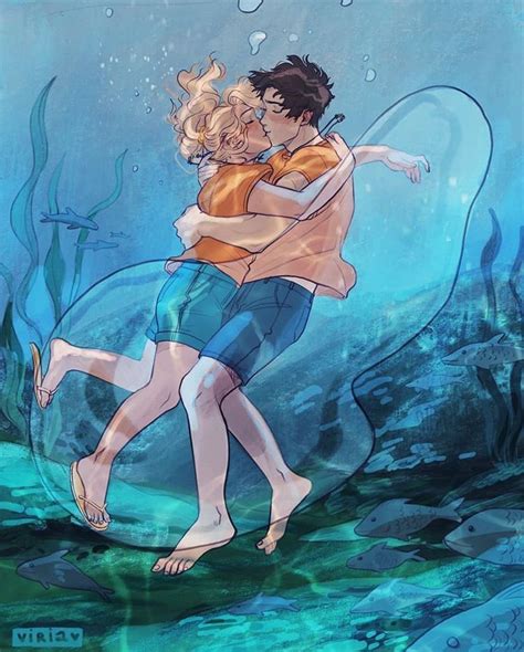 Underwater Kiss By Viria Percyjackson Annabethchase Percy Jackson Drawings Percy Jackson