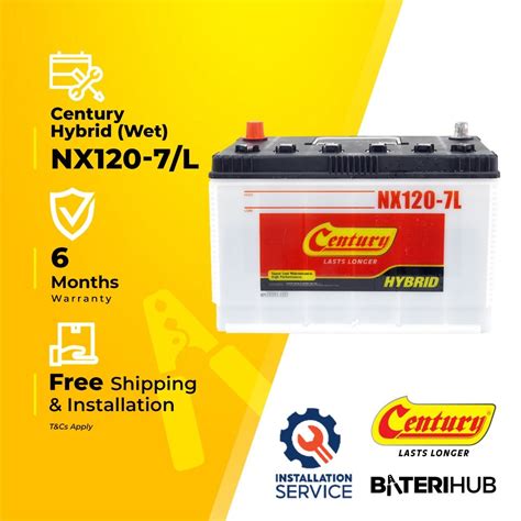 Installation Provided Nx120 7l Century Hybrid Wet Car Battery