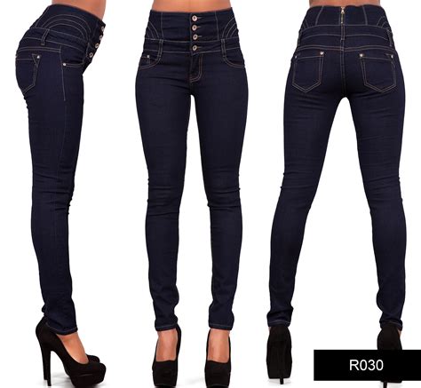 womens ladies sexy high waist skinny ripped jeans blue stretch denim size 6 16 ebay