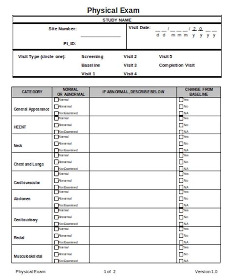 Free 13 Sample Physical Examination Forms In Pdf Ms Word Excel