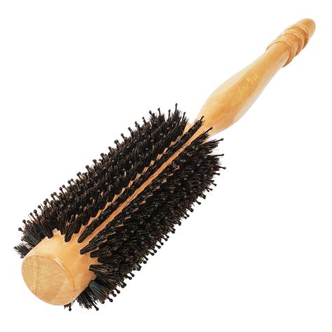 High Density Boar Bristle Round Brush With Wood Handle By Care Me 2