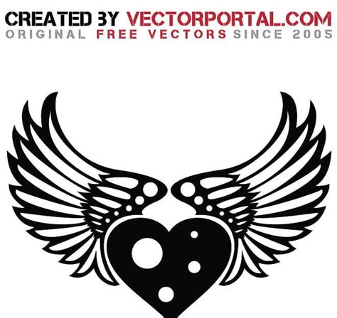 heart and wings stock graphics eps vector uidownload