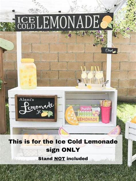 lemonade sign vintage inspired ice cold lemonade sign pretend play lemonade stand sign summer