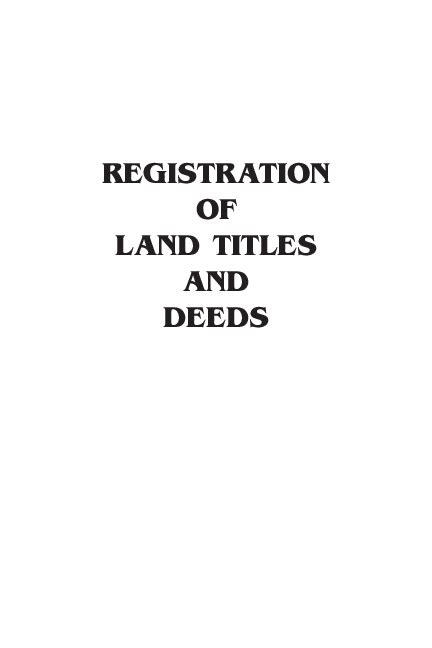 Pdf Registration Of Land Titles And Deeds Mjoy Japs