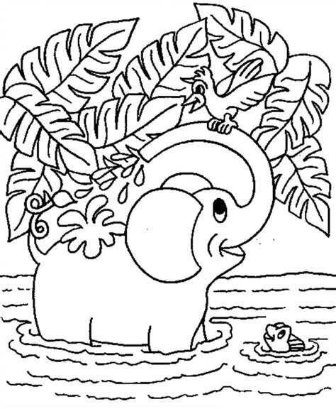 Happy Elephant Coloring Page Download Print Or Color Online For Free