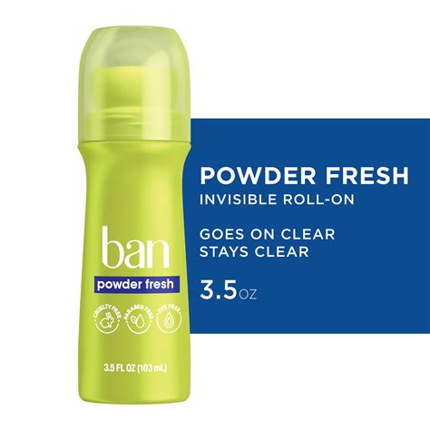 Ban Invisible Roll On Antiperspirant Deodorant Powder Fresh 35 Oz