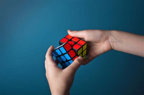 Rubiks Cube Person Playing Magic Cube Rubiks Cube Image Free Photo