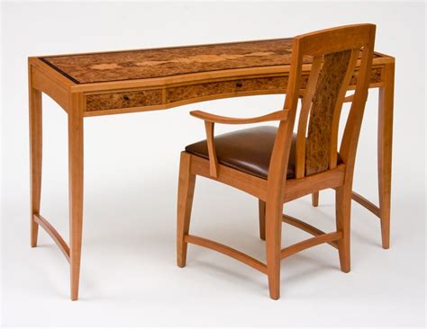 Handmade Cherry And Carpathian Elm Desk Writing Desk And Chair By Ct