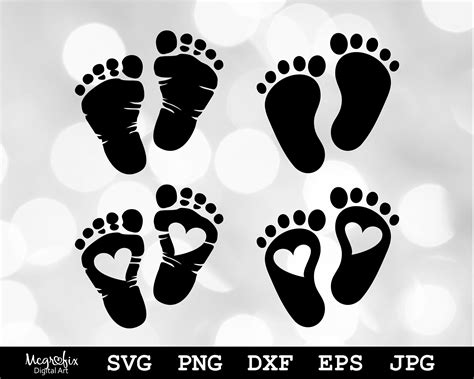 Baby Footprint Svg Bundle Baby Feet Svg Baby Nursery Svg Etsy