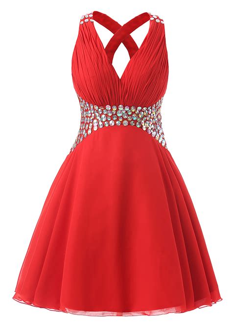 simple red short chiffon knee length beaded homecoming dresses 2017 red party dresses red