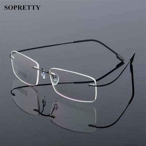 Classic Mens Titanium Alloy Rimless Glasses Frames Ultra Light Myopia