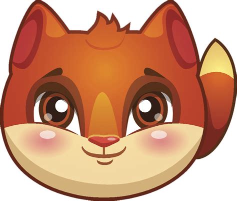 Cute Kawaii Big Eyed Animal Cartoon Emoji Fox Vinyl Decal Sticker