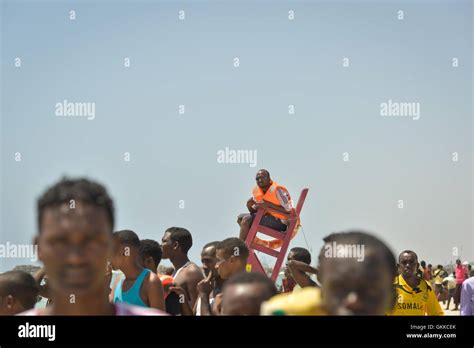 A Lifeguard Sits Watch On Lido Beach In Mogadishu Somalia On January