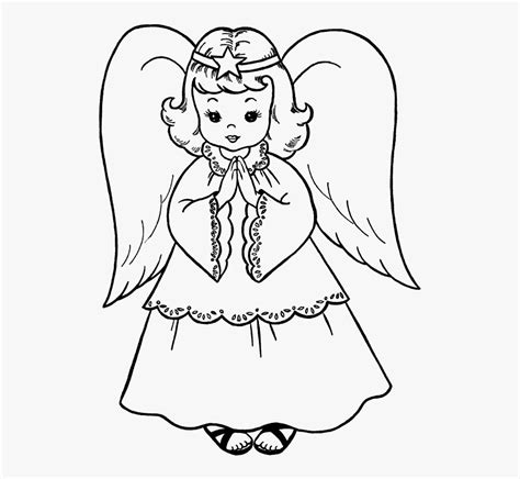 Christmas Angel Clipart Black And White Angel Drawing For Kids Free
