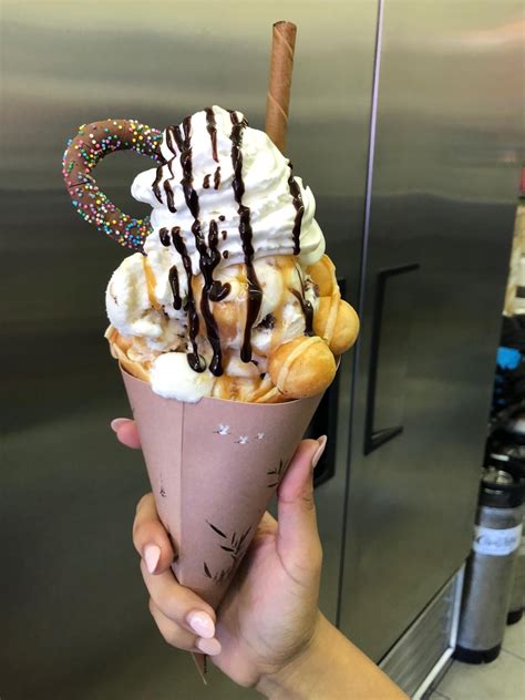 Limerickyworld Our Chocolate Covered Pretzel Bubble Waffle Cone