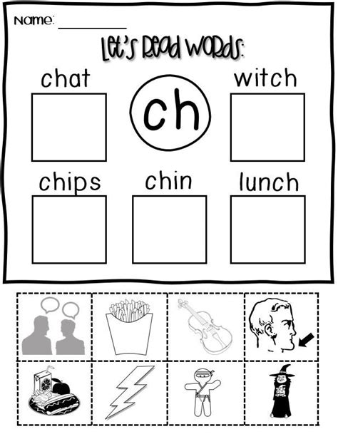 Ch Sound Worksheets Ch Digraph No Prep Ch Words Blends
