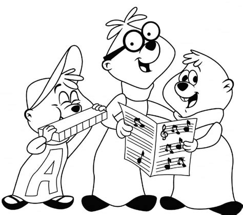 Alvin And The Chipmunks Coloring Book Singing The Chipettes PNG ...
