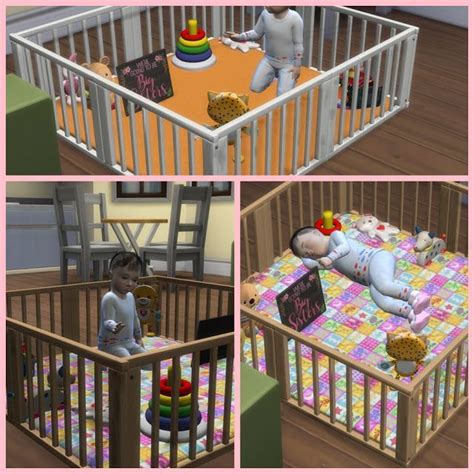 Lena Sims Toddler Playpen Deco Ts4 Sims Baby Sims 4 Cc Furniture
