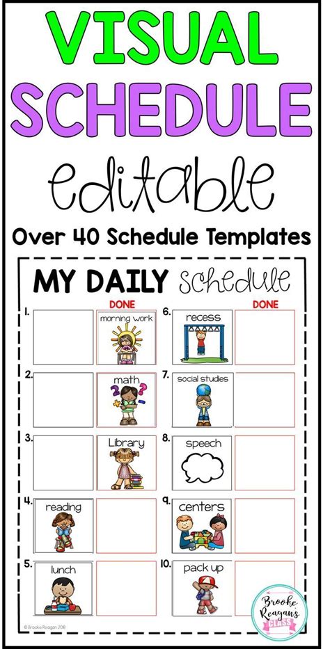 Free Visual Timetable Template Printable Templates