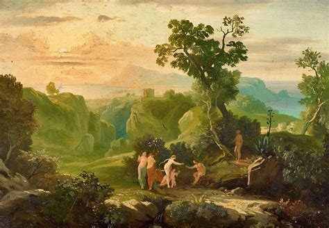 Greek Landscape With The Judgement Of Paris Painting By Heinrich