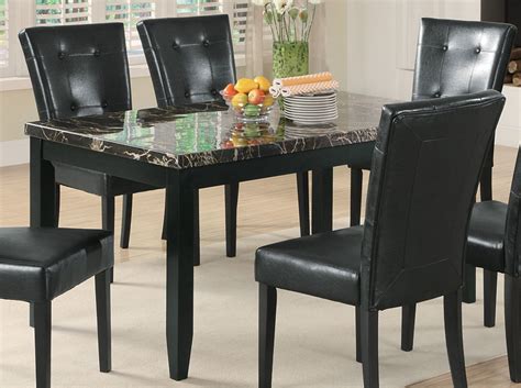 Stone and granite are both luxurious choices that can pull double duty. Coaster Anisa Dining Table - Black Marble Top 102791 at ...