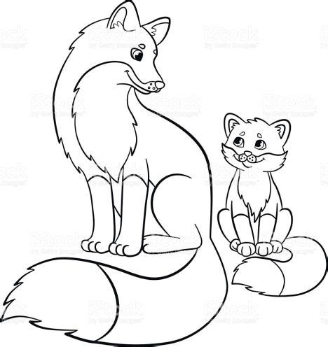 Baby red fox coloring pages. Cute Baby Fox Coloring Pages - Part 1
