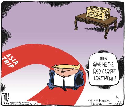 Political Cartoon On Trump Returns From Asia Trip By Tom Toles