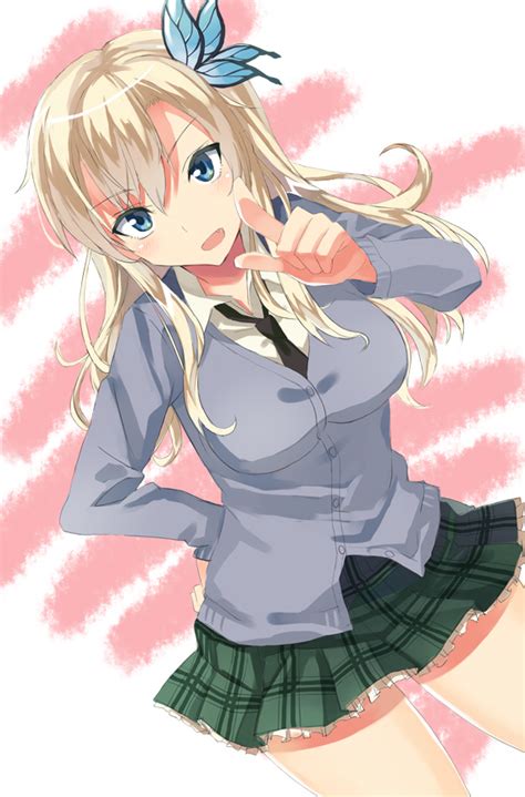 safebooru 1girl blonde hair blue eyes boku wa tomodachi ga sukunai breasts butterfly hair