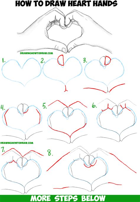 How To Draw Heart Hands In Easy To Follow Step By Step