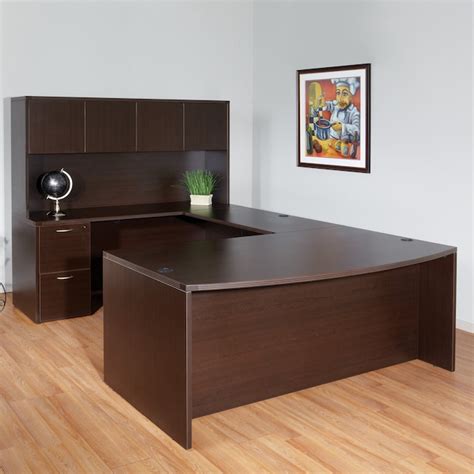 Osp Home Furnishings Napa Transitional Espresso U Shaped Desk In The