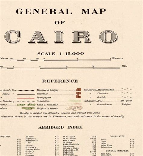 Old Map Of Cairo Egypt Vintage Poster Wall Art Print In