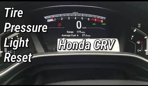 2016 honda crv tire pressure sensor reset