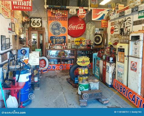 Vintage Gas Station Memorabilia On Route 66 Editorial Photo Image Of