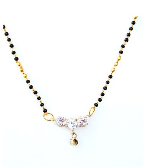 Indian Wedding Golden 20 Mangalsutra Black Beads Chain Necklace
