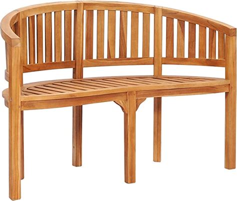 Vidaxl Teak Massiv Bananenbank Cm Gartenbank Sitzbank Holzbank My XXX