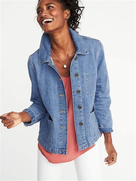 Old Navy Button Front Denim Chore Jacket For Women Jackets For Women