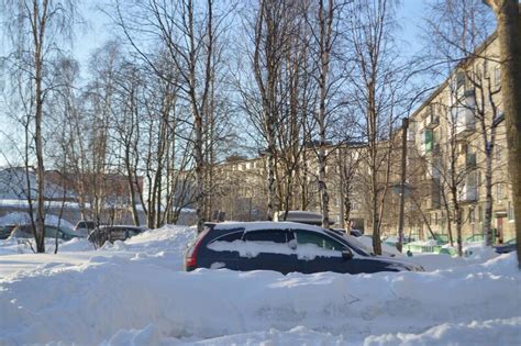 City After A Snowfall In Northern Russia Stock Photo Image Of City