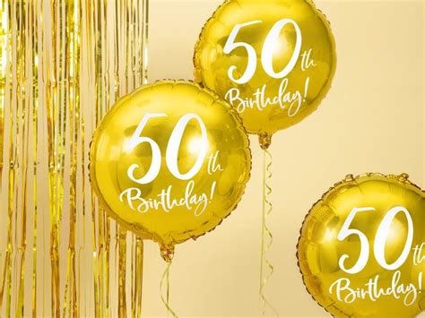 Gold 50th Birthday Foil Balloon 50th Birthday Balloon 50th Etsy