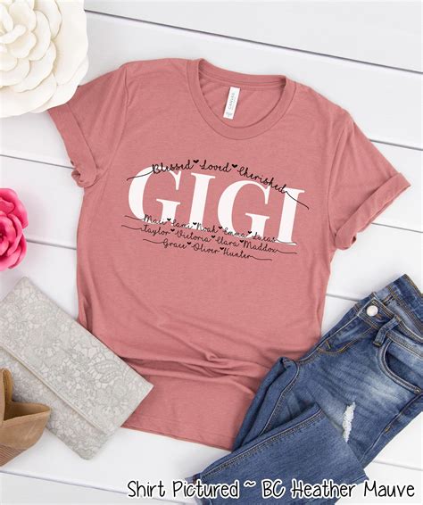 Custom Gigi Shirt Kids Names Shirt Mothers Day T For Her Etsy