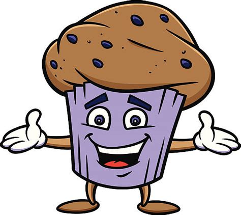 Cartoon Of A Blueberry Muffin Illustrations Royalty Free Vector